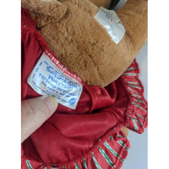 Build A Bear Holly Girl Moose 18” Christmas Plush W/Red Christmas Dress, Red Bow - Picture 6 of 10